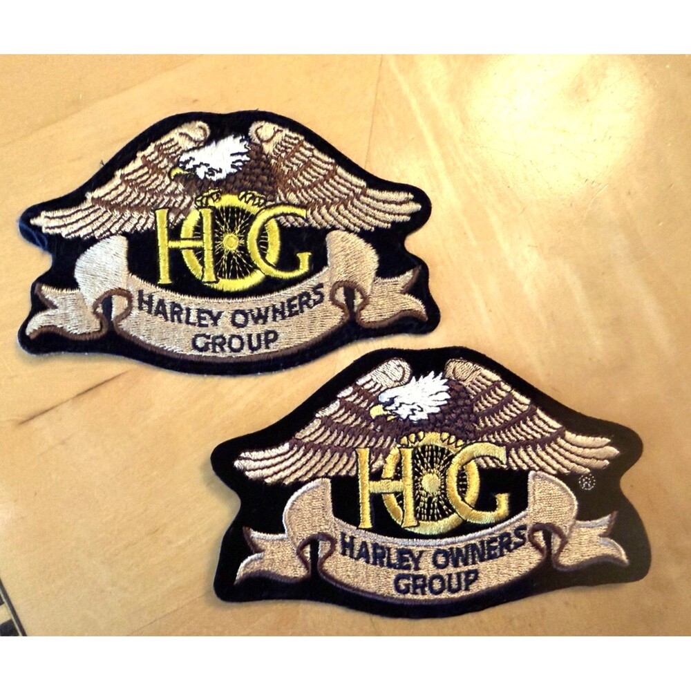 Harley Davidson Motorcycles Owners Group Eagle Jacket Vest Patch Lot of 2 HOG